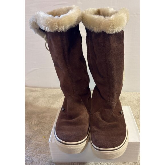 Vans Dasan Sneaker Boots Women’s Size 7 Brown Suede Fur Lined Tall Skull Button - Picture 8 of 14